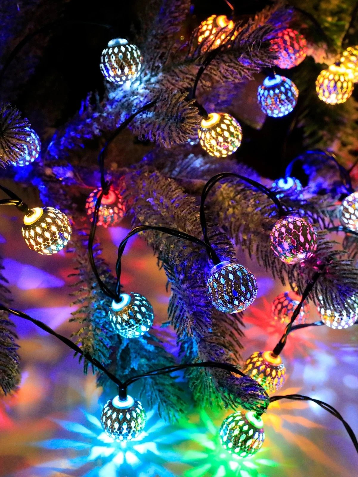 3.5M 10-LED Moroccan Ball String Lights – Battery-Powered Fairy Garland - silverfoxgoods